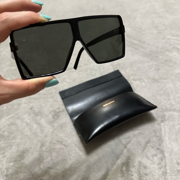 Saint Laurent Black Sunglasses with Case - Picture 12 of 15